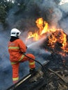 Malaysian Fire Resque Department in Action Royalty Free Stock Photo