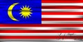 Malaysian flag in fabric. 31 August Malaysia Independence Day