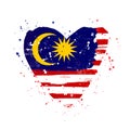 Malaysian flag in the form of a big heart