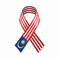 Malaysian flag stripe ribbon on white background. Vector illustration.