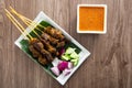 Malaysian mutton satay with delicious peanut sauce