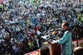 Malaysian politician Anwar Ibrahim giving a speach