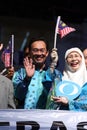 Malaysian politician Anwar Ibrahim waving