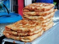 Malaysian street food called Martabak Jawa fried wrap filled with eggs,minced meat, and vegetables.