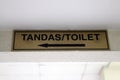 Malaysian toilet direction sign Royalty Free Stock Photo