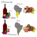 Malbec and Carmenere. The wine list. An illustration of a red wine. Royalty Free Stock Photo