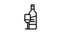 malbec red wine line icon animation