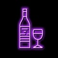 malbec red wine neon glow icon illustration