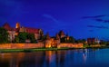 Malbork Castle, capital of the Teutonic Order in Poland at night Royalty Free Stock Photo