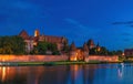 Malbork Castle, capital of the Teutonic Order in Poland at night Royalty Free Stock Photo