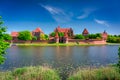 Malbork castle by the Nogat river at summer, Poland