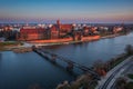 Malbork castle over the Nogat river at sunset, Poland