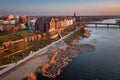 Malbork over the Nogat river at sunset, Poland