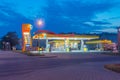 Lotos gas station at night