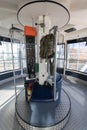 Malcesine, Italy - January 18, 2016: Cabin of the cableway Malcesine - Mount Baldo stop at the top station.