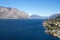 Malcesine town aerial view, Garda lake, Italy Royalty Free Stock Photo