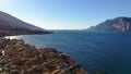 Malcesine town aerial view, Garda lake, Italy Royalty Free Stock Photo