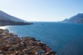 Malcesine town aerial view, Garda lake, Italy Royalty Free Stock Photo