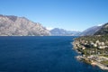 Malcesine town aerial view, Garda lake, Italy Royalty Free Stock Photo