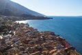 Malcesine town aerial view, Garda lake, Italy Royalty Free Stock Photo