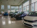 06.09.2021 malda west bengal india,view of cars for display in a car showroom in india