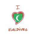 Maldivan flag patriotic t-shirt design.