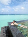 Maldives beach resorts Royalty Free Stock Photo