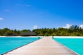 Maldives beach scene Royalty Free Stock Photo