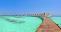 Maldives bungalows panorama Royalty Free Stock Photo