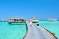 Maldives bungalows panorama Royalty Free Stock Photo