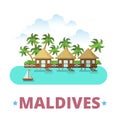 Maldives country design template Flat cartoon styl