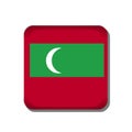 Maldives flag button icon isolated on white background