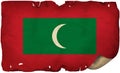 Maldives Flag On Old Paper