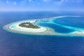 Maldives island vacation sea panorama copyspace Halaveli Resort