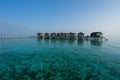 Maldives island water villas resort Royalty Free Stock Photo