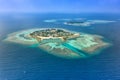 Maldives islands vacation paradise Bodufolhudhoo and Nika Island copyspace copy space sea Ari Atoll aerial photo