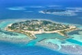 Maldives islands vacation paradise Bodufolhudhoo and Nika Island sea Ari Atoll aerial photo