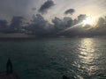 Early morning in the Maldives ocean clouds and glimmer