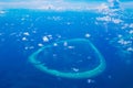 Aerial view of Maldives archipelago Baa Atoll Royalty Free Stock Photo