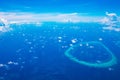 Aerial view of Maldives archipelago Baa Atoll Royalty Free Stock Photo