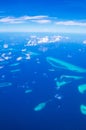 Aerial view of Maldives archipelago Baa Atoll Royalty Free Stock Photo