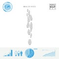 Maldives People Icon Map. Stylized Vector Silhouette of Maldives. Population Growth and Aging Infographics Royalty Free Stock Photo