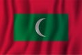 Maldives realistic waving flag vector illustration. National country background symbol. Independence day Royalty Free Stock Photo