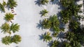 Maldives resort island drone aerial view, Indian ocean atoll nature beach and palm forest, leisure tourist luxury vacation Royalty Free Stock Photo