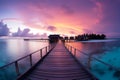 Maldives seascape at sunset, a paradise vacation for the luxury minded