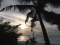 Maldives Sunset at Island resort Royalty Free Stock Photo