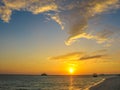 Maldives sunset over the sea
