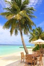 Maldives, tropical beach bar restaurant Royalty Free Stock Photo