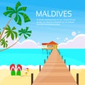 Maldives Tropical Island Long Pier Summer Vacation