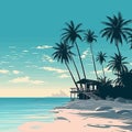 Maldives vector flat minimalistic isolated illustration